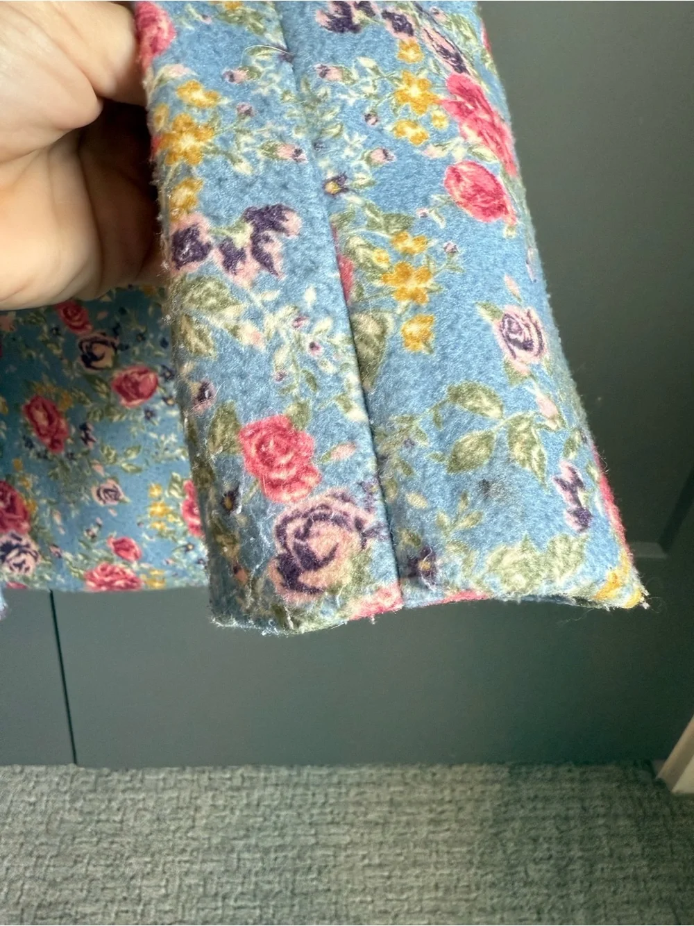 SweetHoney Girls Dusty Blue Rose Floral Peacoat Coat Size 6Y